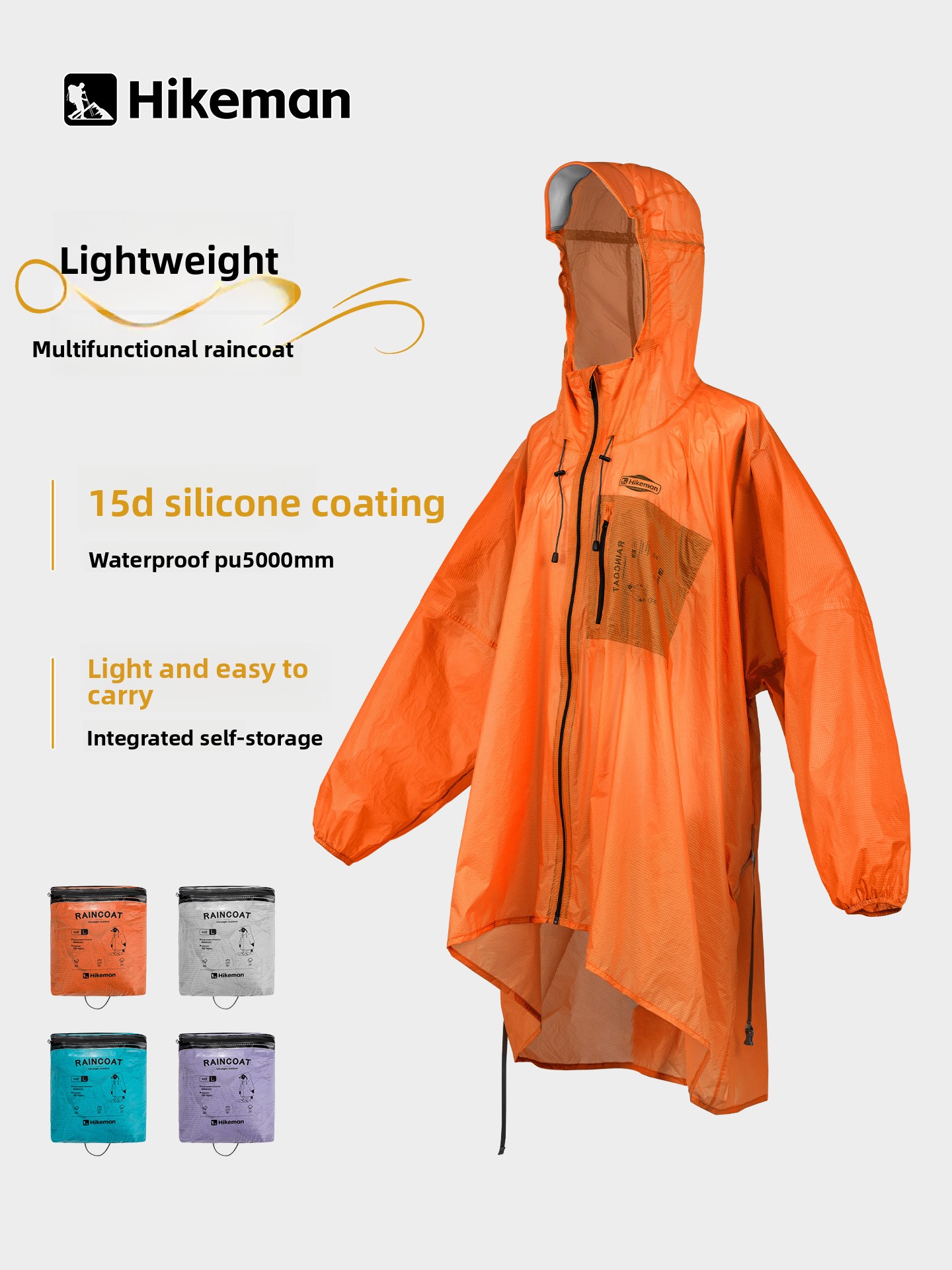 Fishing Rain Suit - Lightweight One-Piece Rain Suit with Zipper